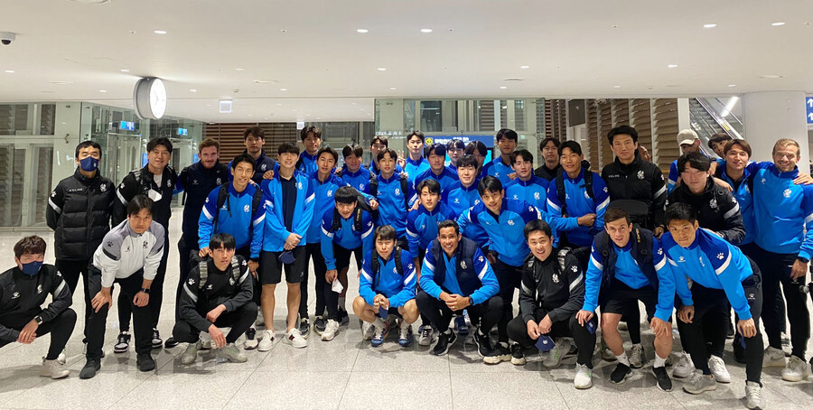 ▲ 광주FC가 태국 치앙라이 전지 훈련을 끝내고 귀국했다. 제주도 서귀포에서 2차 전지 훈련에 나선다.  ⓒ광주FC
