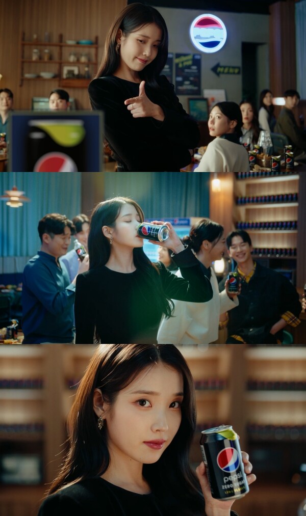 ▲ 펩시 TV 광고에서 여신 자태를 뽐낸 아이유. 제공|펩시코리아