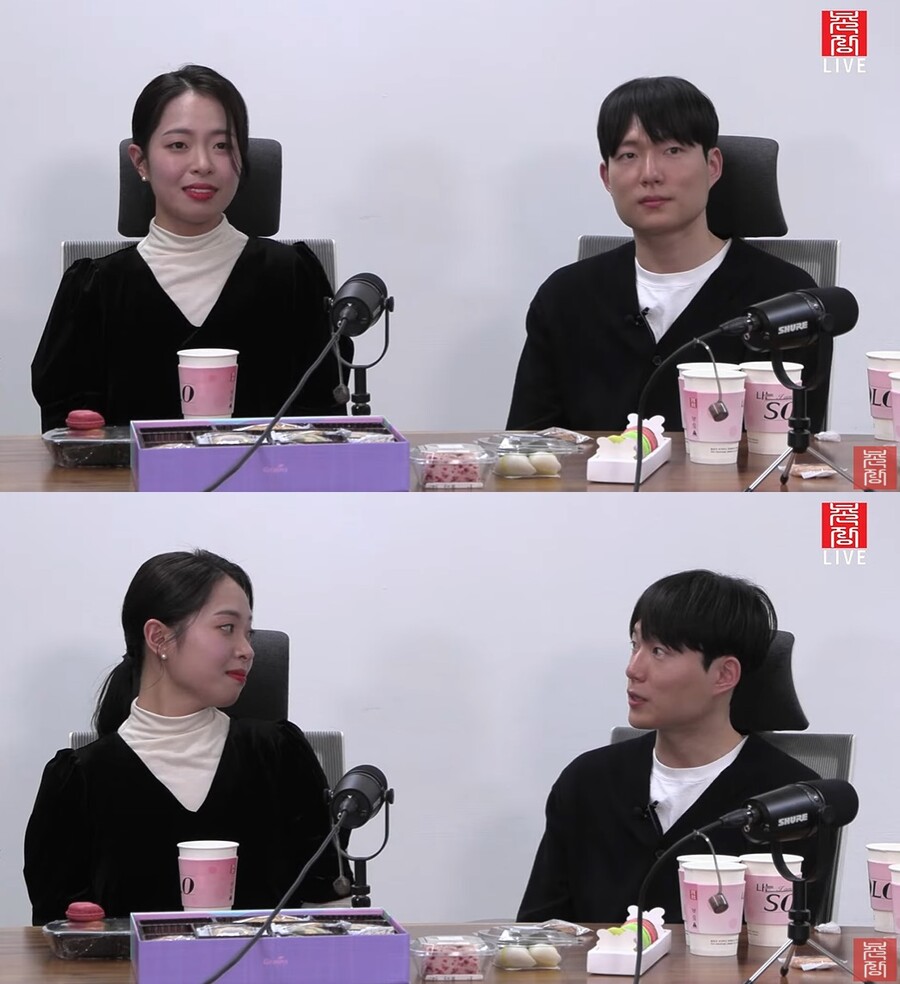 ▲ 12기 현숙(왼쪽), 영호. 출처| 촌장엔터테인먼트 유튜브 캡처
