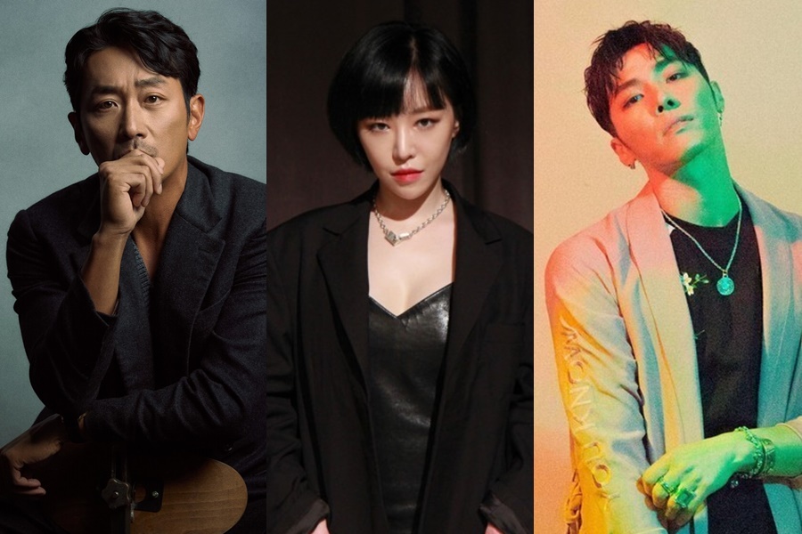 ▲ 하정우, 가인, 휘성(왼쪽부터). 제공| 넷플릭스, 미스틱스토리, 리얼슬로우컴퍼니