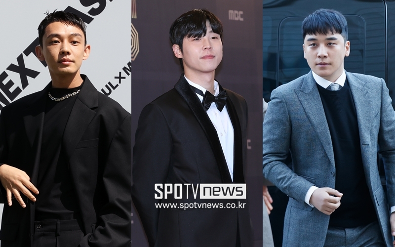 ▲ 유아인, 송덕호, 승리(왼쪽부터). 출처| 스포티비뉴스DB