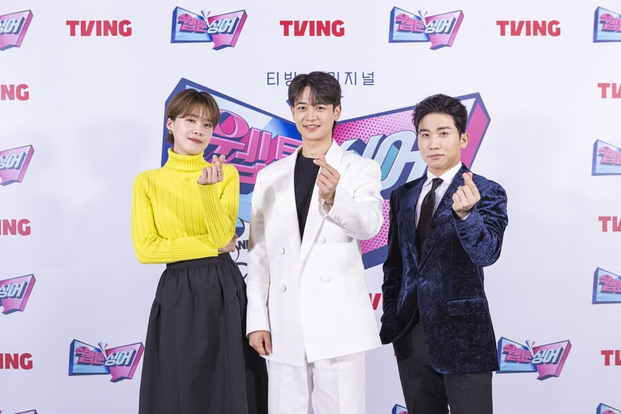 ▲ 티빙 오리지널 '웹툰싱어' MC 장도연, 최민호, 유세윤. 제공| 티빙