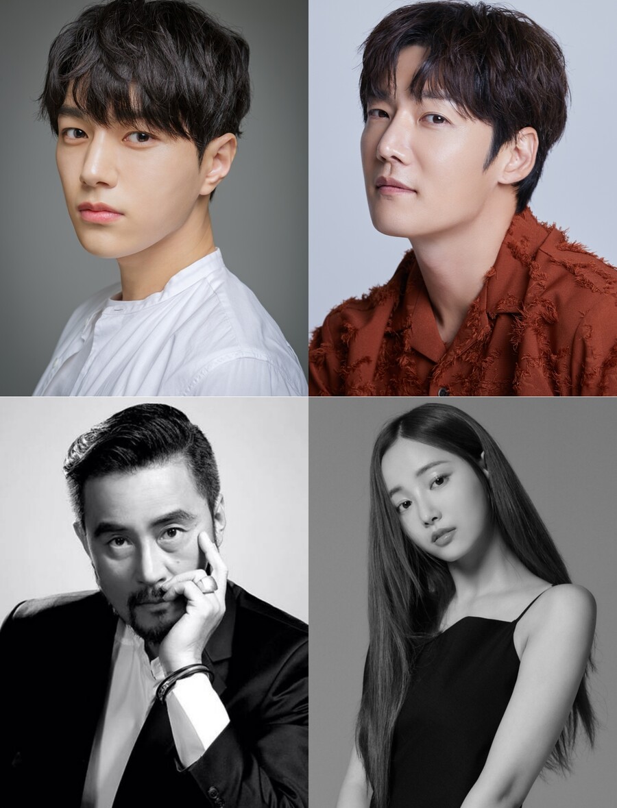 ▲ '넘버스: 빌딩숲의 감시자들'애 출연하는 김명수(왼쪽부터 시계방향), 최진혁, 연우, 최민수. 제공|매니지먼트 이상, 지트리크리에이티브, 매니지먼트 율, 9아토엔터테인먼트