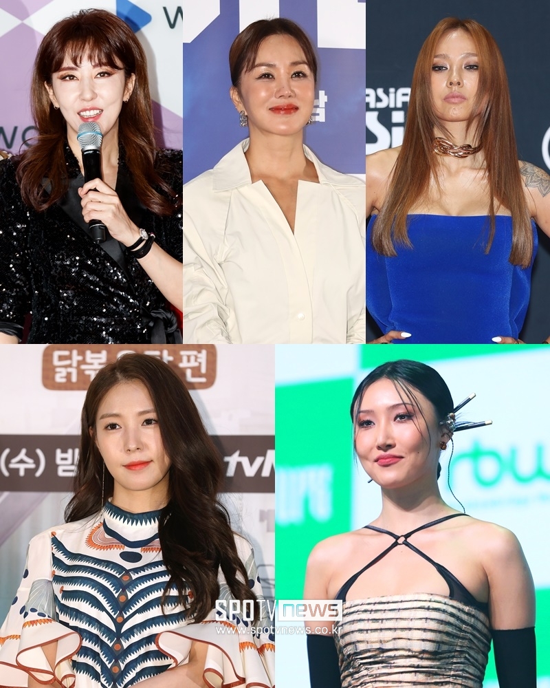 ▲ 김완선, 엄정화, 이효리, 마마무 화사, 보아(왼쪽 위부터 시계방향으로).  ⓒ곽혜미 기자