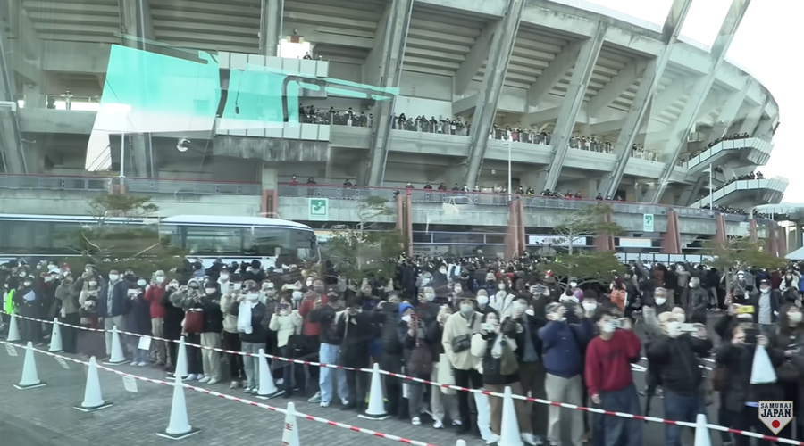 ▲ 일본 WBC 대표팀 훈련을 보기 위해 이틀 동안 3만 8000명 가까운 팬들이 미야자키를 방문했다. ⓒ 유튜브 영상 캡처