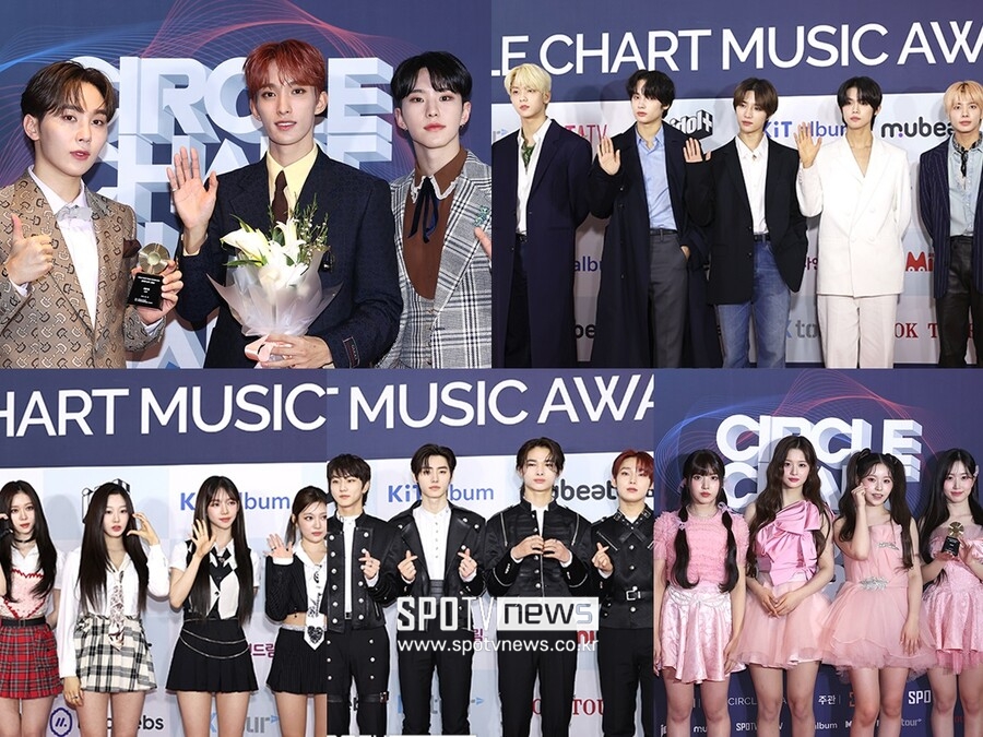 ▲ (왼쪽 위 부터 시계 방향)세븐틴 부석순, 투모로우바이투게더, 엔믹스, 엔하하이픈, 에스파  ⓒ곽혜미 기자