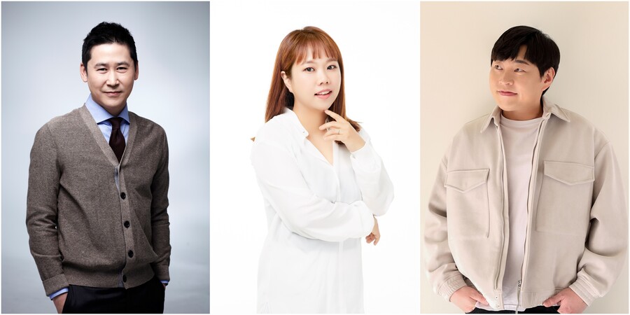 ▲ 코미디언 신동엽, 홍현희, 이진호(왼쪽부터). 제공| SM C&C, 초록뱀이앤엠