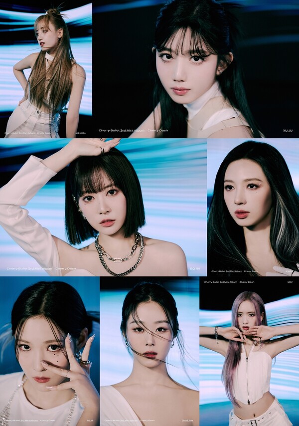 ▲ 체리블렛 세번째 미니 앨범 '체리 대시'의 런웨이 버전 콘셉트 사진. 제공|FNC W