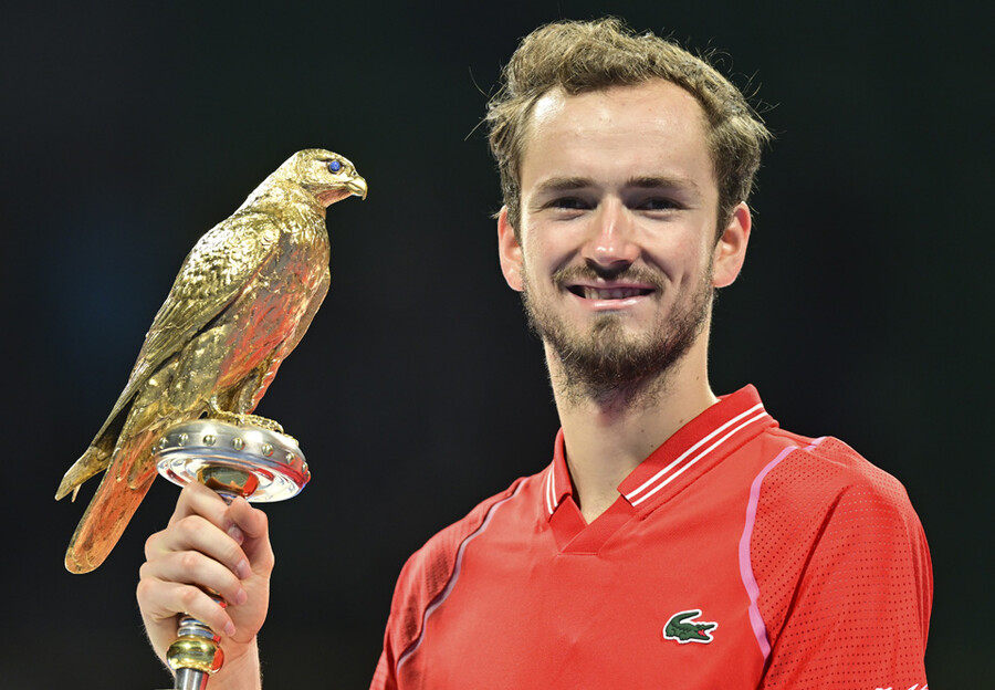 ▲ 2023년 ATP 투어 카타르 엑슨모빌 오픈에서 우승한 다닐 메드베데프 ⓒ연합뉴스/AP