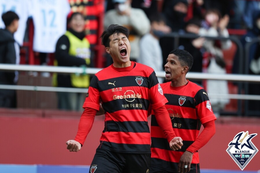 ▲ 포항 스틸러스가 이호재의 멀티골로 대구FC에 3-2 역전승을 거뒀다.  ⓒ한국프로축구연맹
