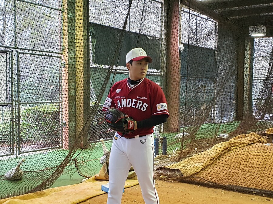 ▲ 스피드업을 과제로 삼은 SSG 최민준 ⓒSSG랜더스