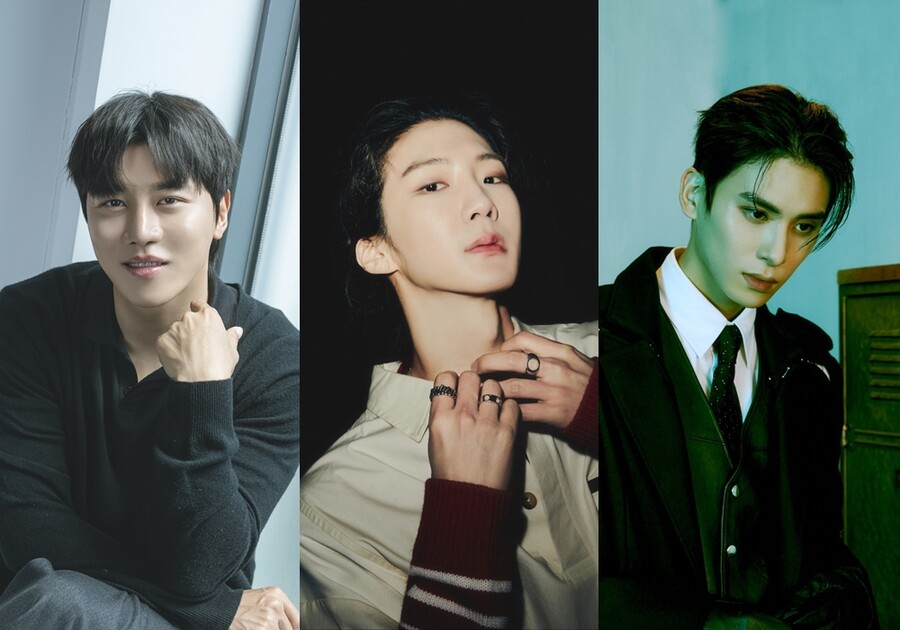▲ 음문석, 위너 이승훈, SF9 유태양(왼쪽부터). 제공ㅣ고스트스튜디오, YG엔터테인먼트, FNC엔터테인먼트