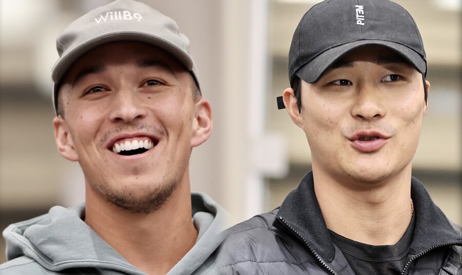 ▲토미 현수 에드먼(왼쪽)과 김하성. ⓒ연합뉴스