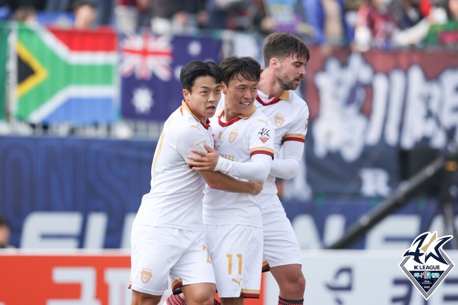 ▲ 결승골을 터트린 정재희. ⓒ한국프로축구연맹