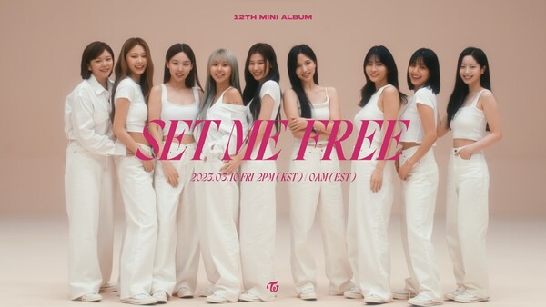 ▲ 트와이스 신곡 '세트 미 프리' 뮤직비디오 티저 영상이 6일 처음 공개됐다. 제공|JYP엔터테인먼트
