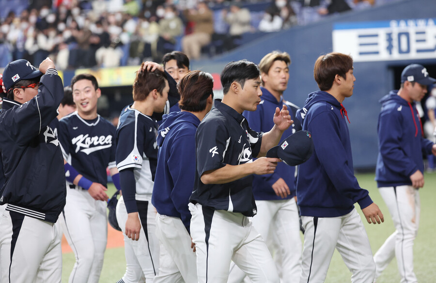 ▲ 6일 오릭스 버팔로스와 공식 평가전을 치른 한국 야구 대표팀 ⓒ연합뉴스