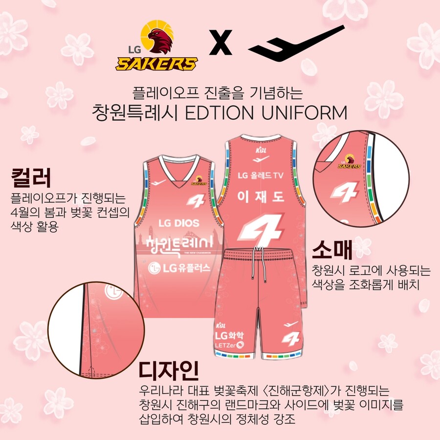 창원 LG, 창원특례시 시티에디션 유니폼 착용