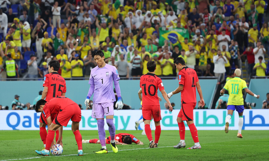 ▲ 축구대표팀이 브라질과의 2022 카타르 월드컵 16강전에서 1-4로 패했다. ⓒ연합뉴스