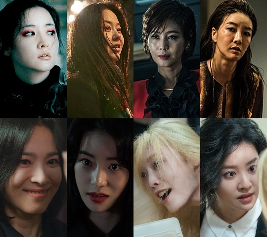 ▲ 왼쪽 위부터 시계방향으로 이영애, 고현정, 김성령, 진서연, 차주영, 김히어라, 임지연, 송혜교. 출처|영화 '친절한 금자씨' '호랑이보다 무서운 겨울손님' '독전', 넷플릭스 '더 글로리' 스틸