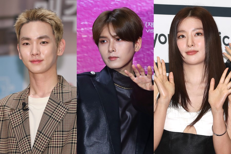 ▲ 샤이니 키, 슈퍼주니어 려욱, 레드벨벳 슬기(왼쪽부터).  ⓒ곽혜미 기자 ⓒ스포티비뉴스DB