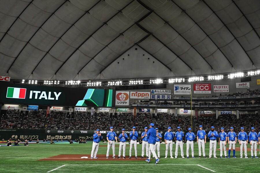 ▲ 이탈리아는 16일 도쿄돔에서 일본을 상대했다. ⓒ 연합뉴스/AFP