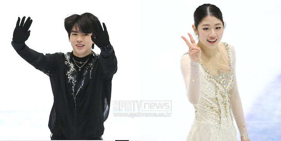 ▲ 차준환(왼쪽)과 이해인 ⓒ곽혜미 기자