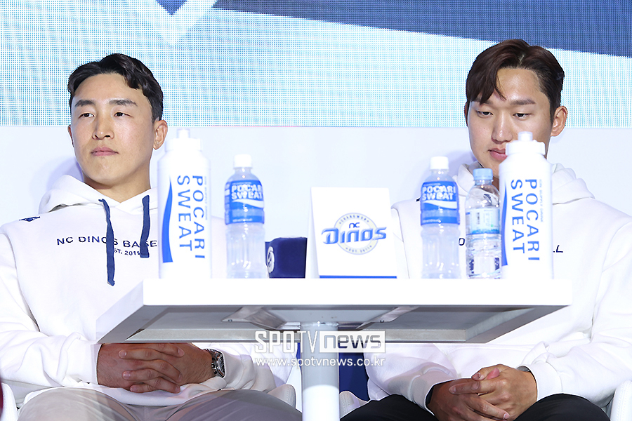 ▲ 손아섭 구창모 ⓒ곽혜미 기자