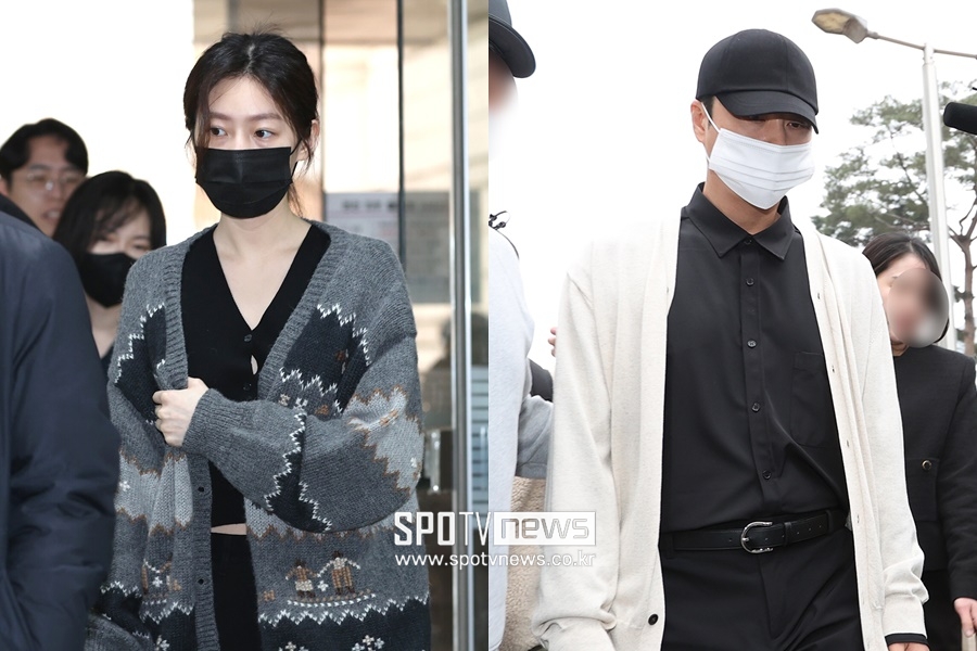 ▲ 법원에 출석한 김새론(왼쪽), 신화 신혜성.  ⓒ곽혜미 기자