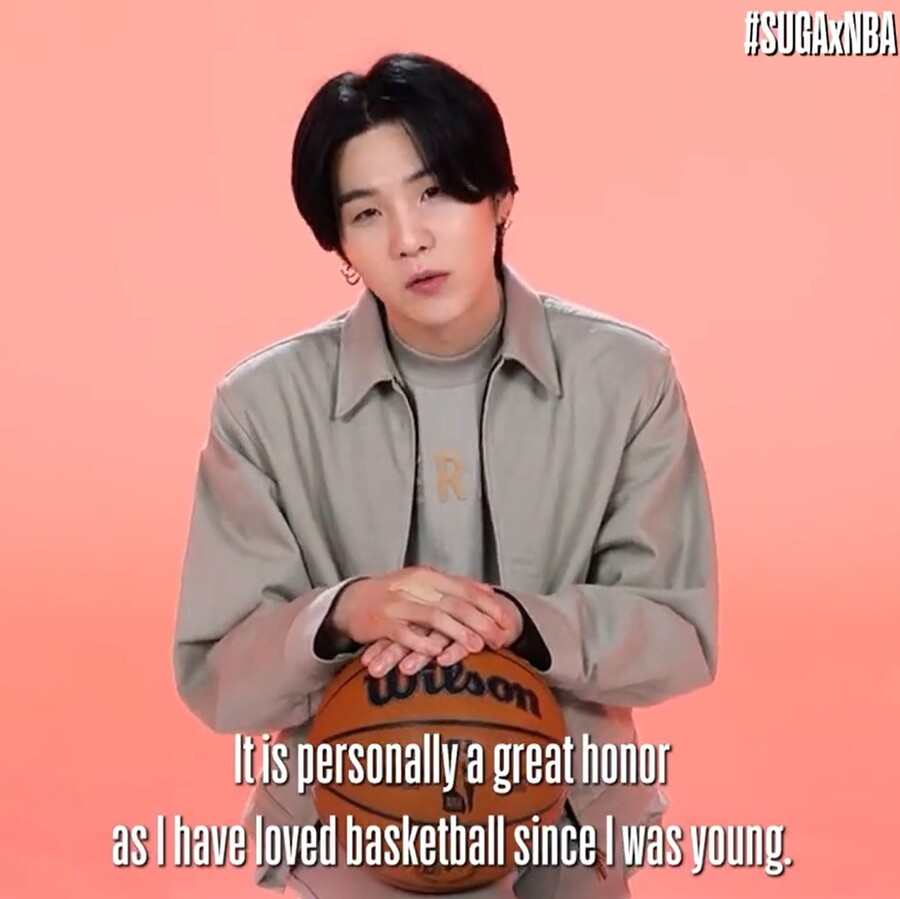 ▲ 방탄소년단 슈가. 출처| NBA 공식 트위터 영상 캡처