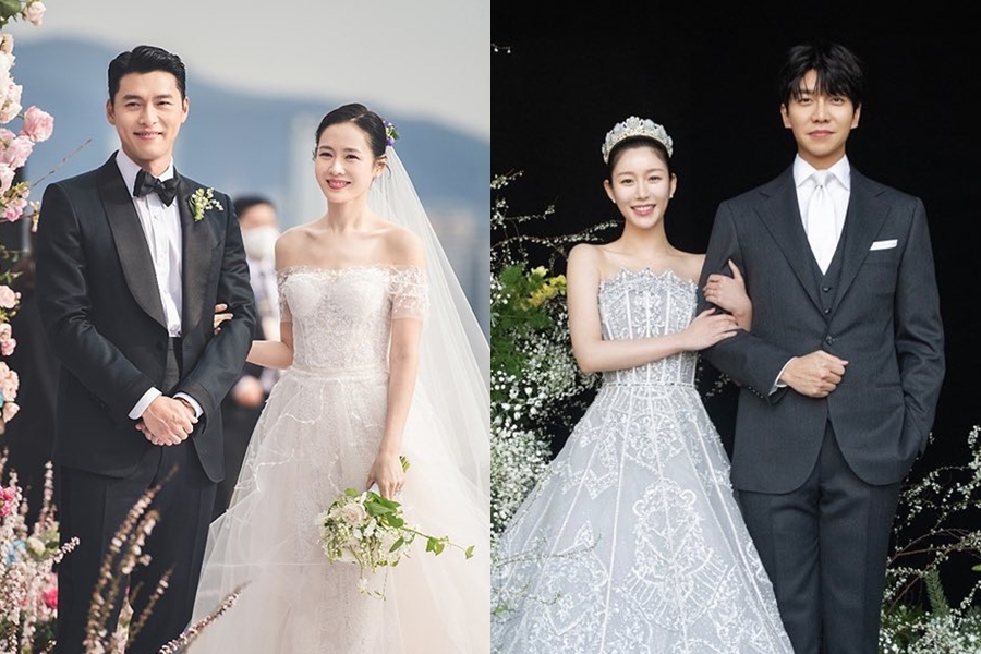 ▲ 현빈 손예진 부부(왼쪽) 이승기 이다인 부부.  출처|VAST엔터테인먼트 인스타그램, 휴먼메이드 인스타그램