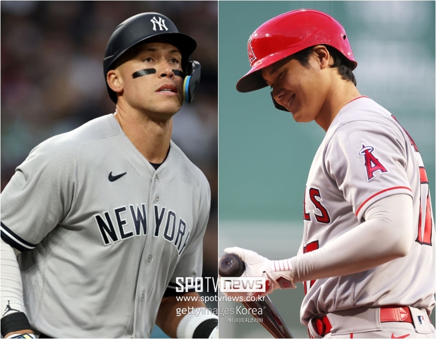 ▲ MLB.com이 애런 저지(왼쪽)와 오타니 쇼헤이의 맞대결에 주목하고 있다.