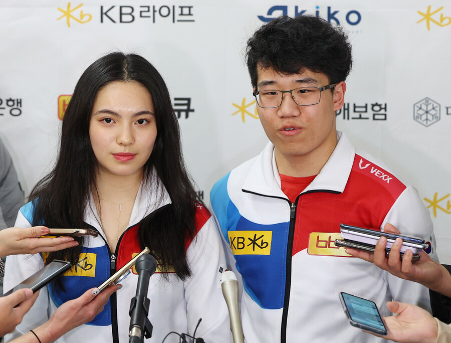 ▲ 아이스댄스 임해나(왼쪽)와 취안예 ⓒ연합뉴스