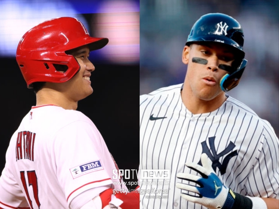 ▲ 2021년 AL MVP 오타니 쇼헤이(왼쪽)와 2022년 AL MVP 애런 저지의 맞대결. 저지가 반격을 시작했다.