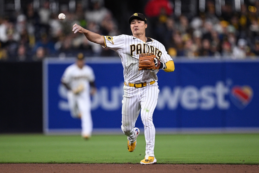 ▲ 김하성의 수비 장면.  ⓒ연합뉴스/USA TODAY Sports