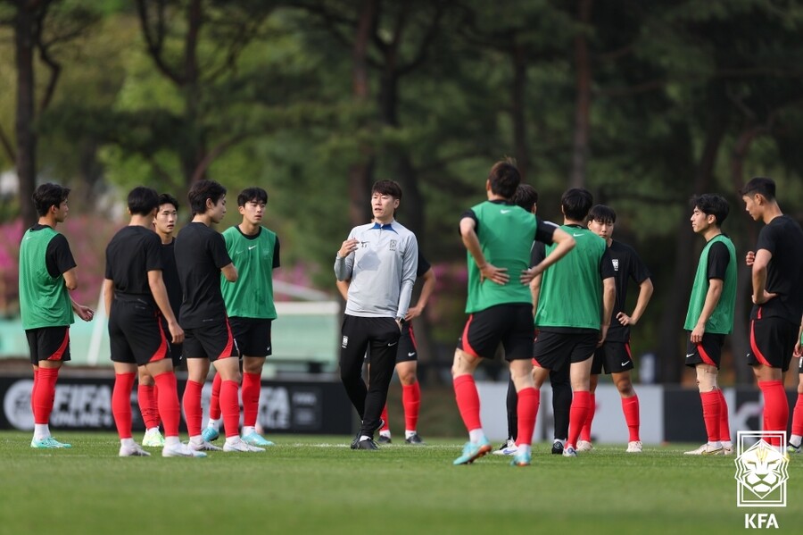 ▲ 24일 파주NFC에서 월드컵을 준비하는 U-20 대표팀 ⓒ 대한축구협회