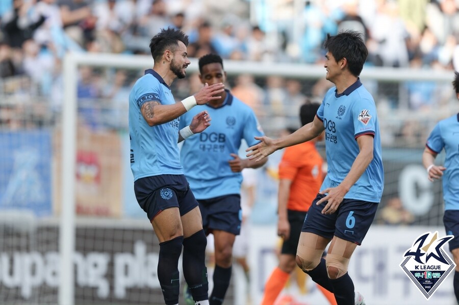 ▲ 대전과 경기에서 1-0으로 승리하며 시즌 2승째를 챙긴 대구. ⓒ한국프로축구연맹