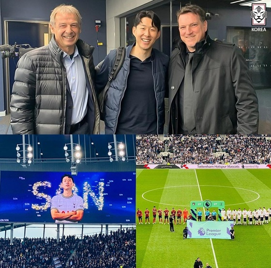 ▲ 위르겐 클린스만 감독은 본머스전을 방문해 손흥민을 만났다. ⓒ대한축구협회