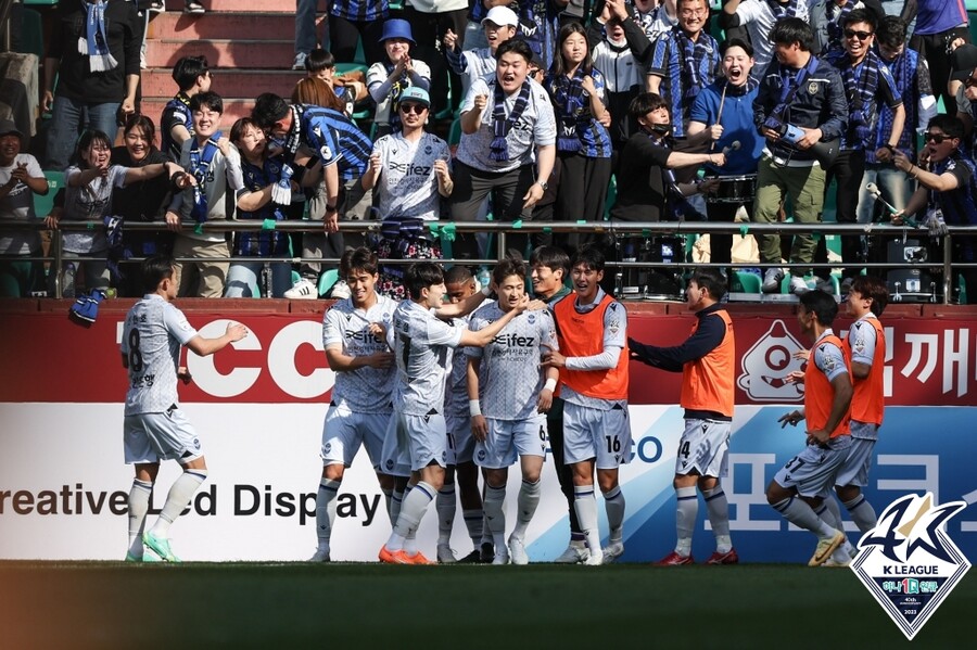 ▲ 인천 유나이티드가 포항 원정에서 승점 3점을 가져왔다 ⓒ한국프로축구연맹