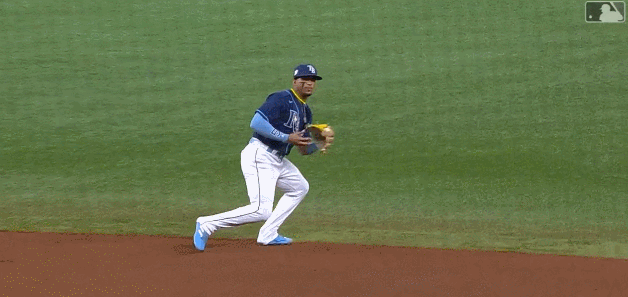▲ 논란을 일으킨 완더 프랑코의 송구 장면. ⓒMLB.com 캡처