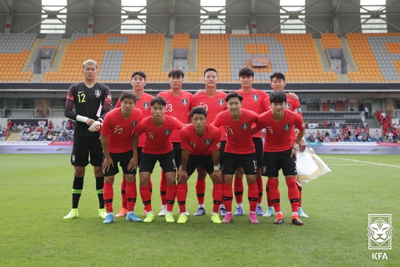 ▲ 2019년 김민재와 함께 합을 맞췄던 박지수 ⓒ대한축구협회
