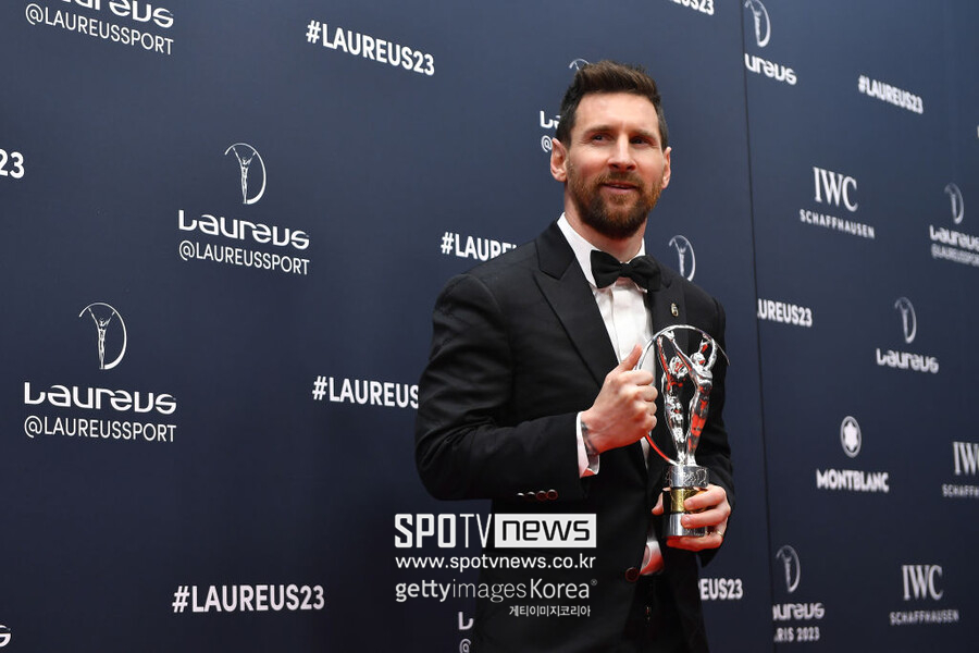 ▲ 스포츠 최고 권위의 2023 라우레우스상을 단독 수상한 리오넬 메시