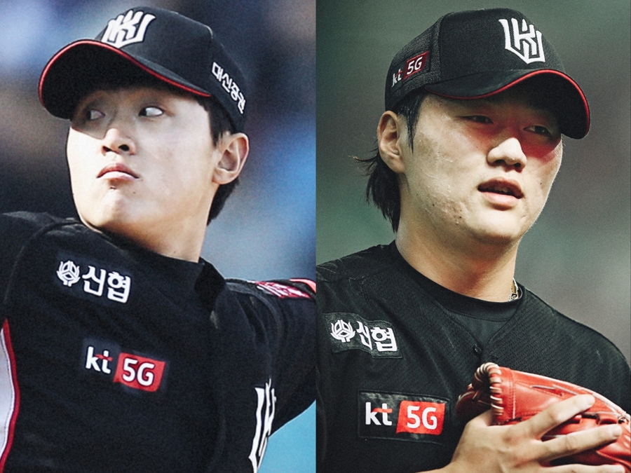 ▲ kt 위즈 기대주 투수 전용주(왼쪽)와 이정현. ⓒkt 위즈