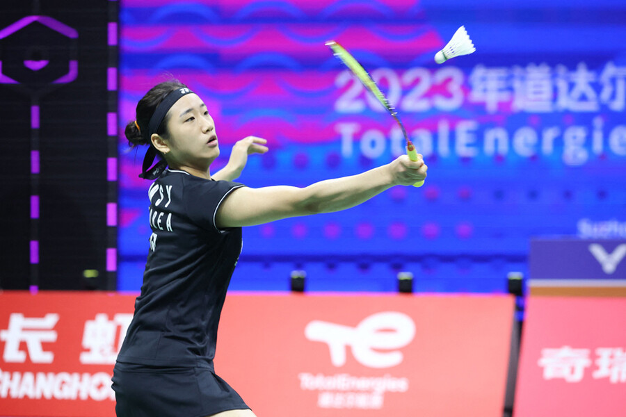 ▲ 안세영이 2023 BWF 수디르만컵에서 경기를 펼치고 있다. ⓒ연합뉴스/AFP