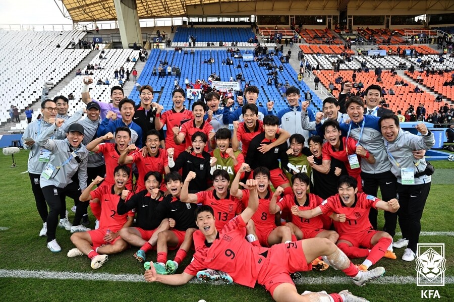▲ 김은중호는 대어 프랑스를 잡고 U-20 월드컵을 산뜻하게 출발했다 ⓒ 대한축구협회