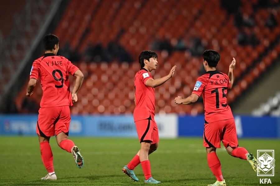 ▲ 후반전에 득점하며 분투하는 한국 ⓒ대한축구협회