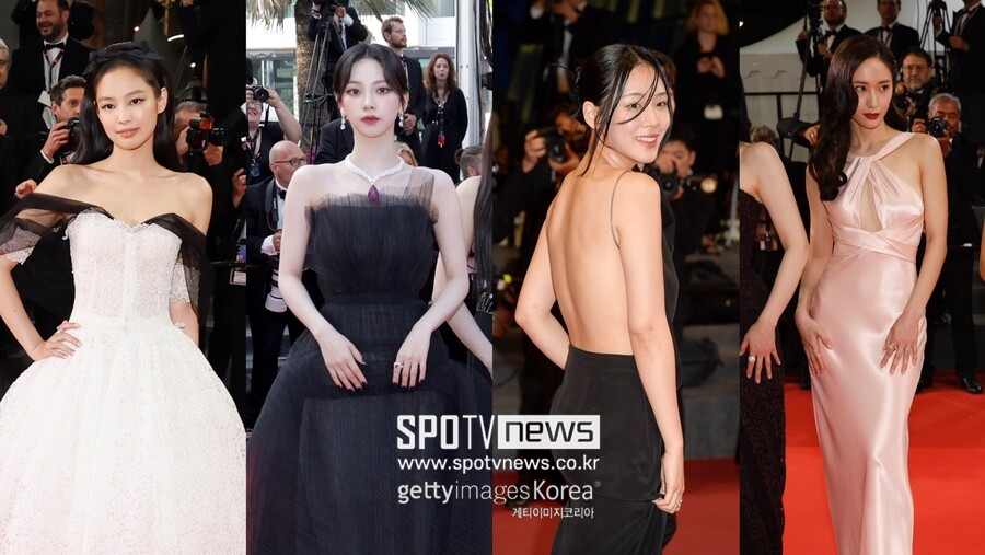'공주' 제니 VS '아찔 뒤태' 비비…칸 레드카펫, 베스트 드레서는[이슈S]
