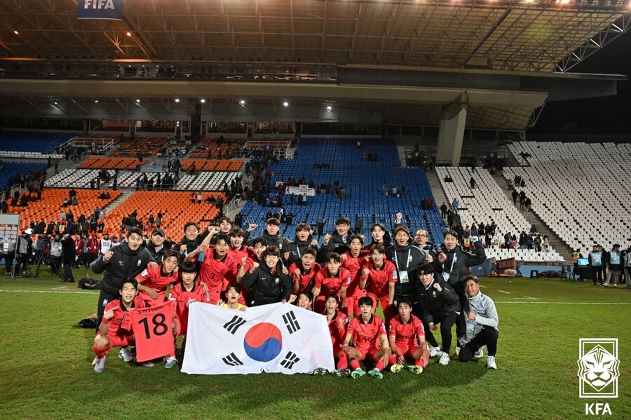 ▲ 한국 U-20 대표팀이 감비아와 최종전을 끝내고 F조 2위 16강 진출을 확정했다 ⓒ대한축구협회