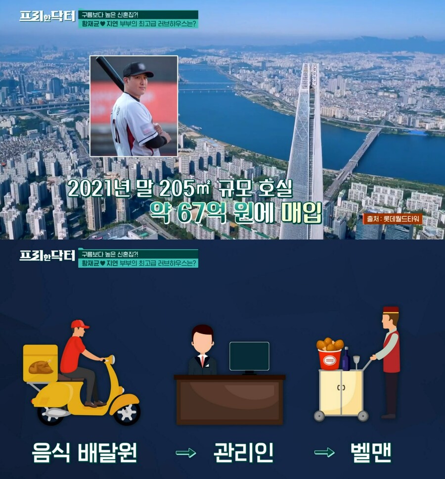 황재균♥지연 신혼집, 구름보다 높은 곳…"벨맨 없으면 배달 불가"('프리한 닥터')