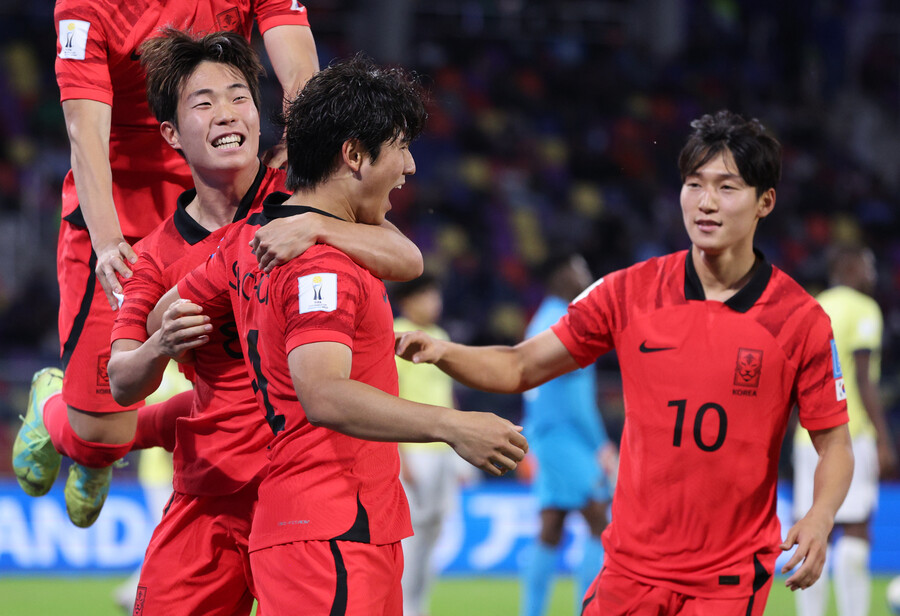 ▲ 한국 U-20 축구 대표팀이 에콰도르를 꺾고 8강 진출에 성공했다 ⓒ 연합뉴스
