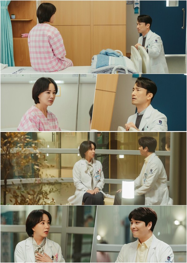 ▲ 3일 방송되는 '닥터 차정숙' 15화 장면들. 엄정화는 김병철 민우혁 두 남자에게 거절하기 어려운 마음을 동시에 받는다. 제공|JTBC